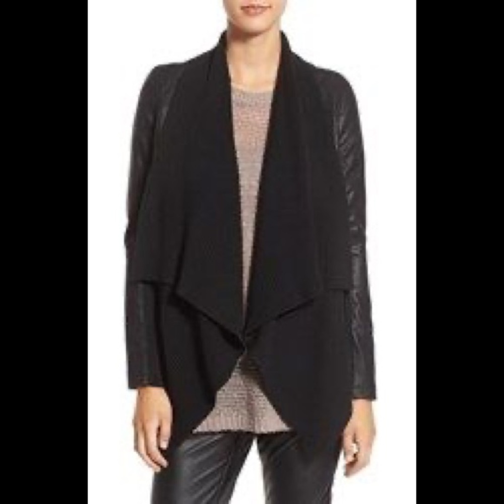 Blank NYC Faux-Leather and Knit Jacket